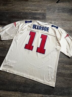 Vintage Drew Bledsoe Jersey Size XXL STARTER White 90's Patriots NFL Official